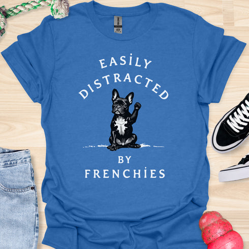 Easily distracted by frenchies - V17 - The Wave T-Shirt